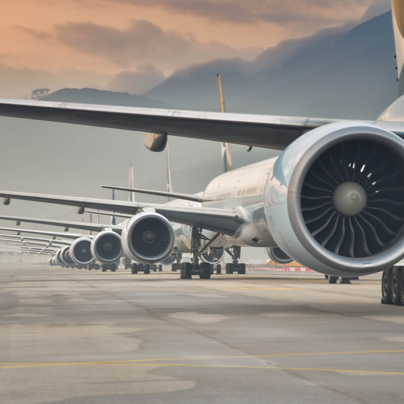 Aerospace Applications image shows pplanes on a runway